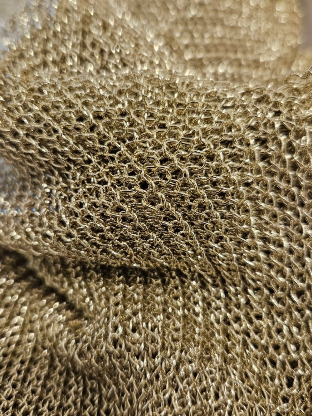 Lioness Gold Metallic Open-Knit Cardigan Size XS — Tie Waist  Sheer Going Out - Picture 4 of 5